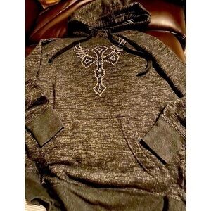 Cowgirl Hardware hooded pocket studded pocket sweatshirt small